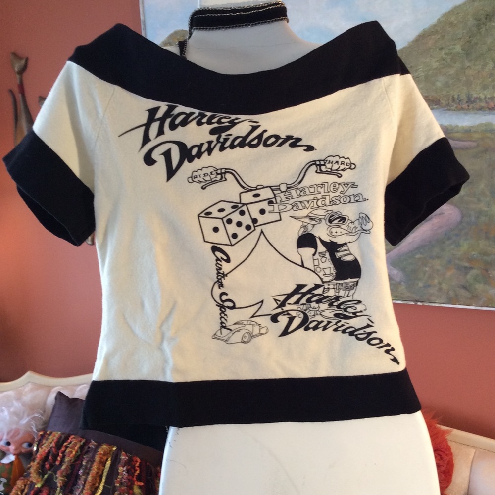 RARE off the Shoulder Harley Sweater